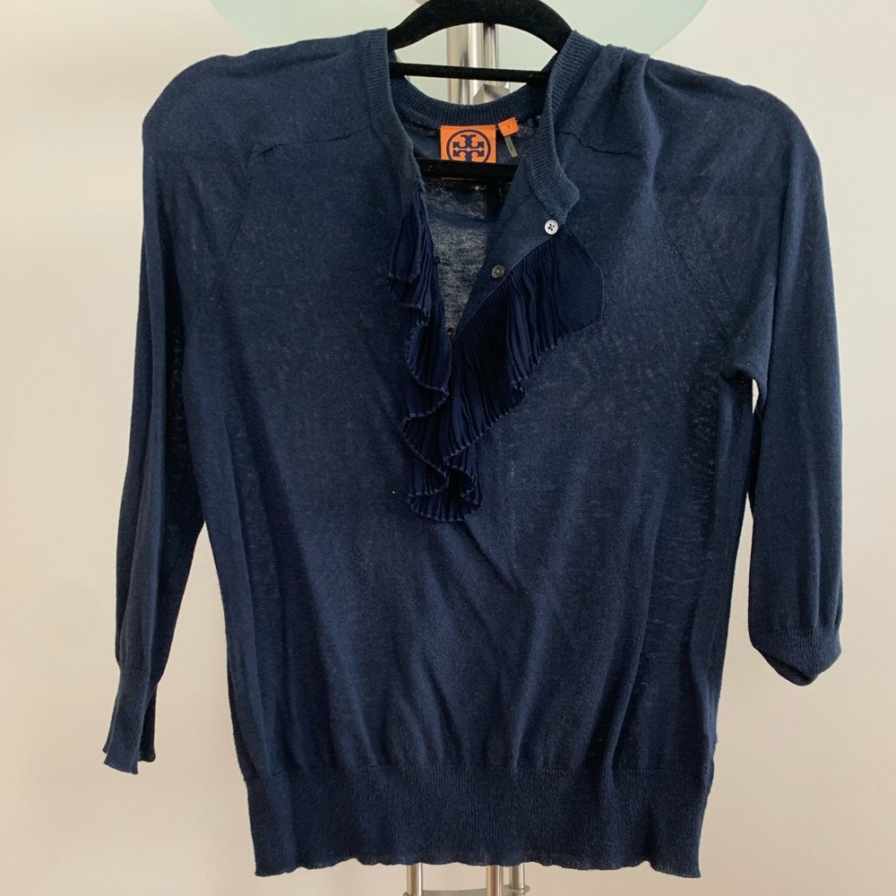 Tory Burch Lightweight Ruffled Blouse EUC VGUC